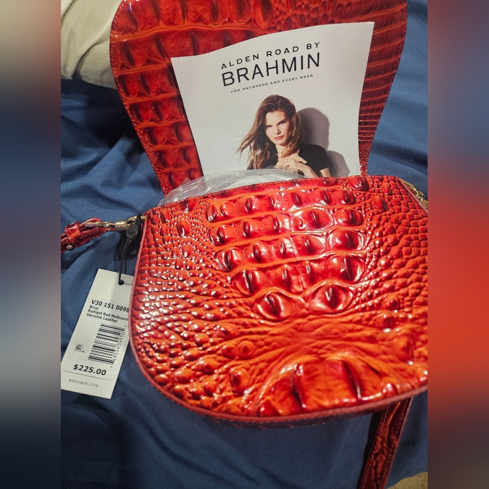 Brahmin Briar Radiant Red Melbourne Crossbody Bag - NWT - Picture 8 of 11